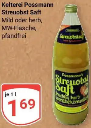 Globus Kelterei Possmann Streuobst Saft Angebot