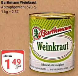 Globus Barthmann Weinkraut Angebot