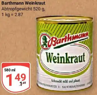 Globus Barthmann Weinkraut Angebot