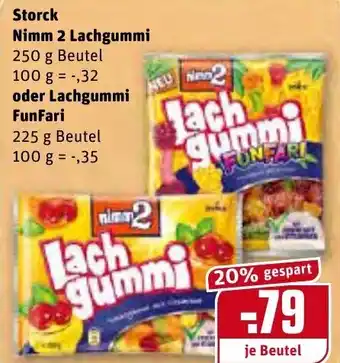 REWE Storck Nimm 2 Lachgummi oder Lachgummi FunFari 250g,100g / 225g,100g Angebot