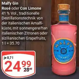 Globus Malfy Gin Rosé oder Con Limone Angebot