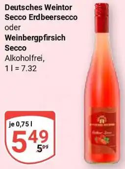 Globus Deutsches Weintor Secco Erdbeersecco oder Weinbergpfirsich Secco Angebot