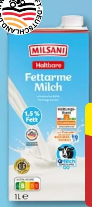 Aldi Nord Milsani Fettarme H-Milch Angebot