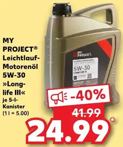 Kaufland MY PROJECT Leichtlauf Motorenöl 5W-30 Angebot