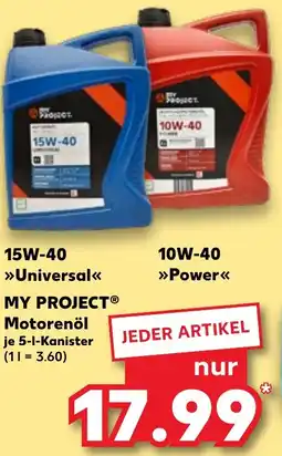 Kaufland MY PROJECT Motorenöl Angebot