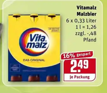 REWE Vitamalz Malzbier 6x0.33 liter Angebot
