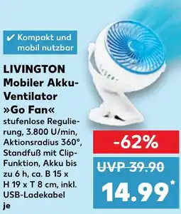 Kaufland LIVINGTON Mobiler Akku Ventilator Go Fan Angebot