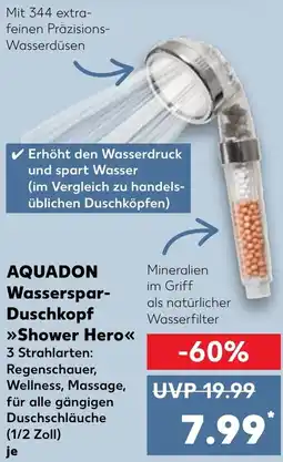 Kaufland AQUADON Wasserspar Duschkopf Shower Hero Angebot