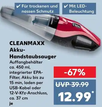 Kaufland CLEANMAXX Akku Handstaubsauger Angebot