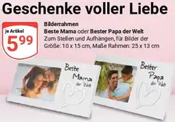 Globus Bilderrahmen Beste Mama oder Bester Papa der Welt Angebot