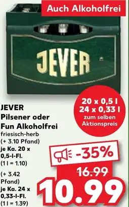 Kaufland JEVER Pilsener oder Fun Alkoholfrei Angebot