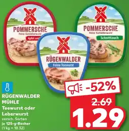 Kaufland RÜGENWALDER MÜHLE Teewurst oder Leberwurst Angebot