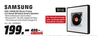 MediaMarkt Samsung hw-ls60d/zg music frame 2.0-kanal wireless smart speaker Angebot