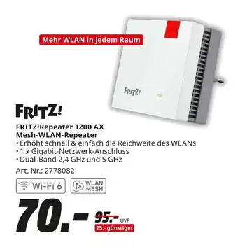 MediaMarkt Fritz! fritz!repeater 1200 ax mesh-wlan-repeater Angebot