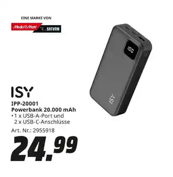 MediaMarkt Isy ipp-20001 powerbank 20.000 mah Angebot