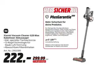 MediaMarkt Xiaomi vacuum cleaner g20 max kabelloser akkusauger Angebot