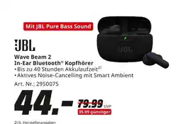 MediaMarkt Jbl wave beam 2 in-ear bluetooth kopfhörer Angebot