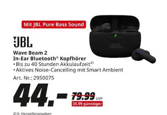 MediaMarkt Jbl wave beam 2 in-ear bluetooth kopfhörer Angebot