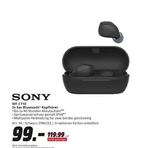 MediaMarkt Sony wf-c710 in-ear bluetooth kopfhörer Angebot