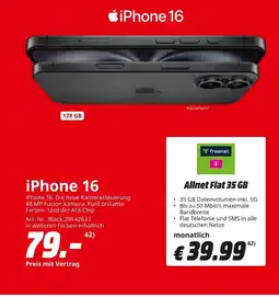 MediaMarkt Apple smartphone iphone 16 Angebot