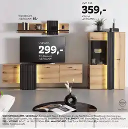 Mömax Wohnprogramm „verdana“, korpus und front: eiche coast evoke nachbildung, absetzung: kosmos grau Angebot