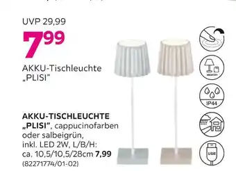 Mömax Akku-tischleuchte „plisi“ Angebot