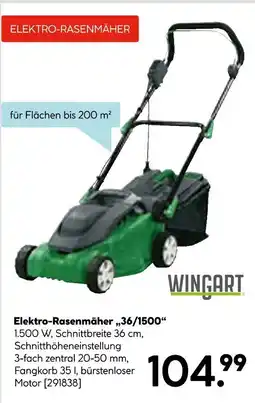 Hellweg Wingart elektro-rasenmäher „36/1500“ Angebot