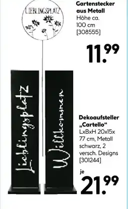 Hellweg Gartenstecker aus metall oder dekoaufsteller cartello Angebot