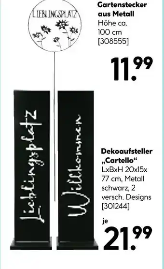 Hellweg Gartenstecker aus metall oder dekoaufsteller cartello Angebot