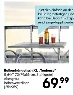 Hellweg Balkonhängetisch xl toulouse Angebot