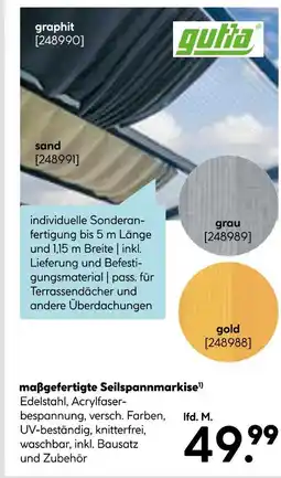 Hellweg Gutta maßgefertigte seilspannmarkise Angebot
