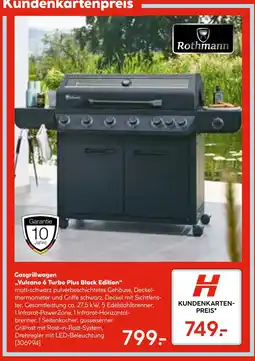 Hellweg Rothmann gasgrillwagen „vulcano 6 turbo plus black edition“ Angebot