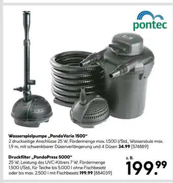 Hellweg Pontec wasserspielpumpe „pondovario 1500“ oder druckfilter „pondopress 5000“ Angebot