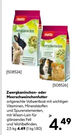 Hellweg Panto zwergkaninchen- oder meerschweinchenfutter Angebot