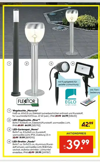 Hellweg Flector, eglo gartenleuchte Angebot
