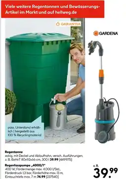 Hellweg Garantia regentonne oder regenfasspumpe „4000/1“ Angebot