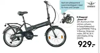 Hellweg E-klapprad green 1.0 Angebot