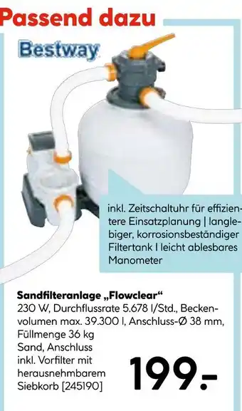 Hellweg Bestway sandfilteranlage „flowclear“ Angebot