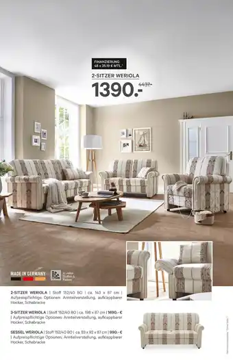 Kabs Polsterwelt Weriola 2-sitzer, 3-sitzer oder sessel Angebot
