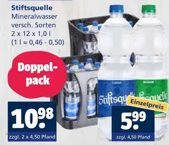 Getränkewelt Stiftsquelle mineralwasser Angebot