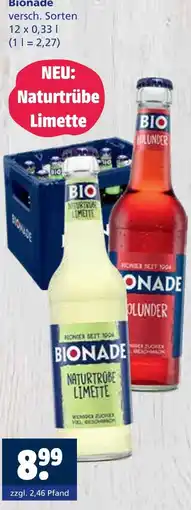 Getränkewelt Bionade naturtrübe limette oder holunder Angebot
