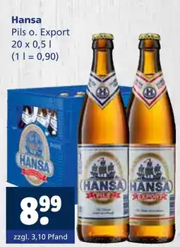Getränkewelt Hansa pils o. export Angebot