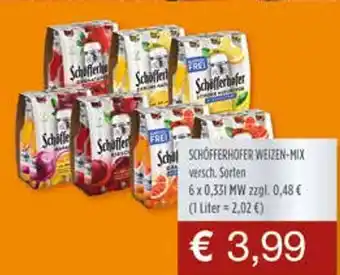 Getränkeparadies Gefromm Schöfferhofer weizen-mix Angebot