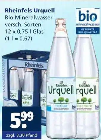 Getränkewelt Rheinfels urquell bio mineralwasser Angebot