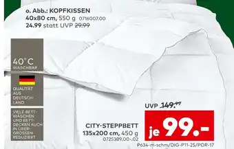 porta Kopfkissen oder city-steppbett Angebot