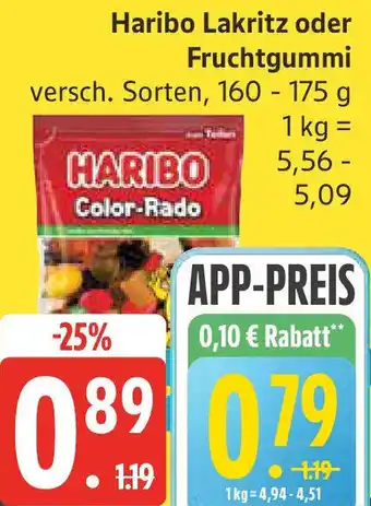 Edeka Haribo Lakritz oder Fruchtgummi Angebot