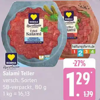 Edeka Edeka Herzstücke Salami Teller Angebot