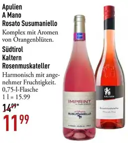 Galeria Markthalle Apulien A Mano Rosato Susumaniello Angebot