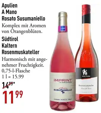 Galeria Markthalle Apulien A Mano Rosato Susumaniello Angebot