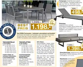 Möbel Inhofer Stern tischgruppe, rollenliege oder dining bank/liege Angebot